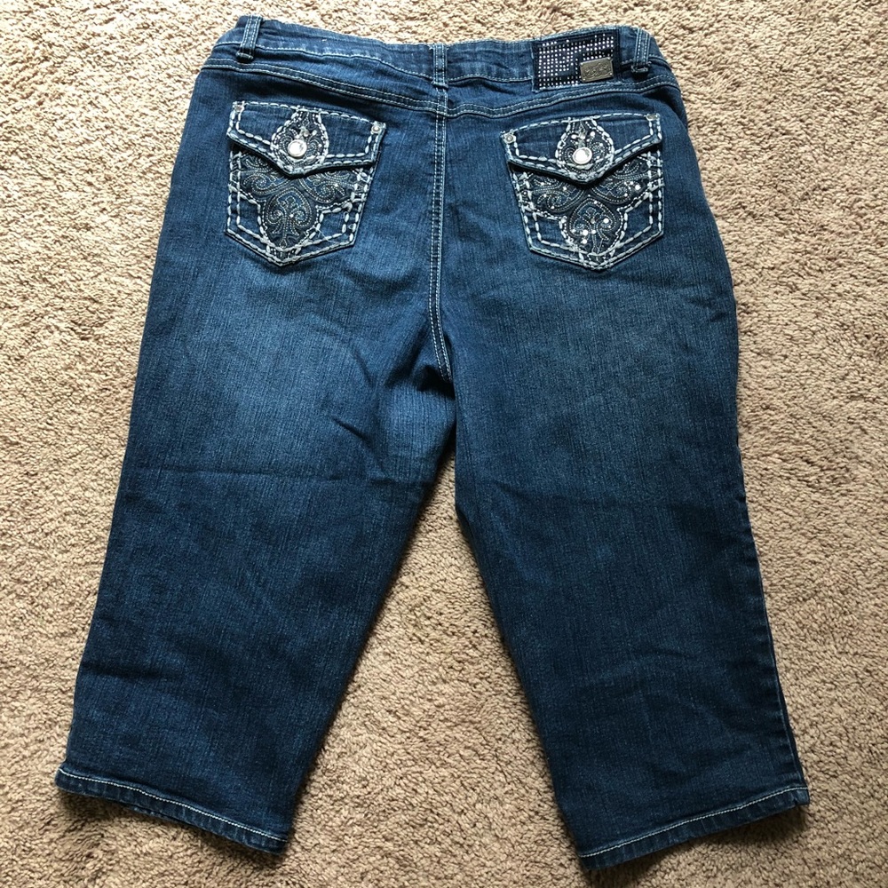 Dark wash jean shorts